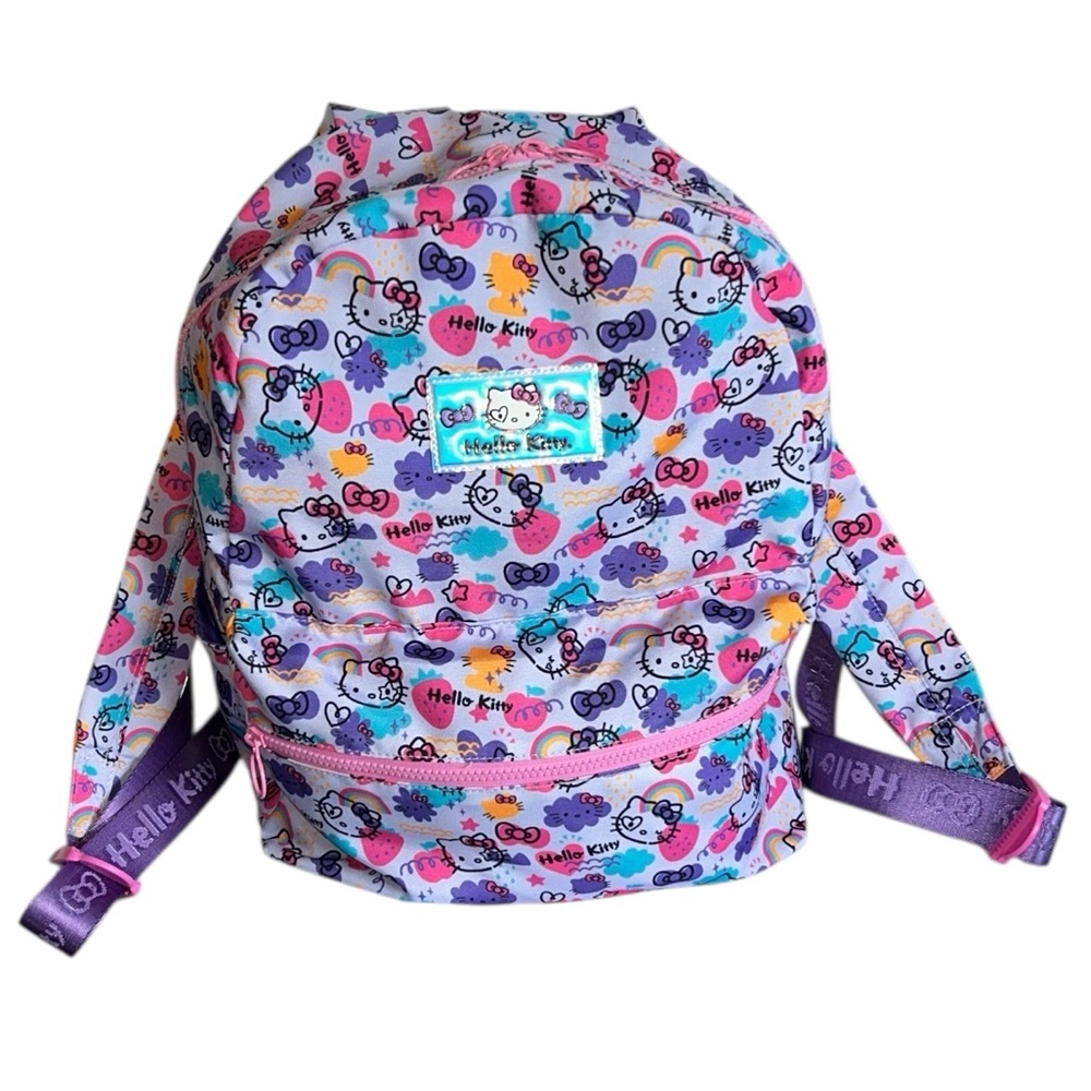 Sanrio Hello Kitty Pink with Purple  All-Over Print Nylon Backpack NWOT